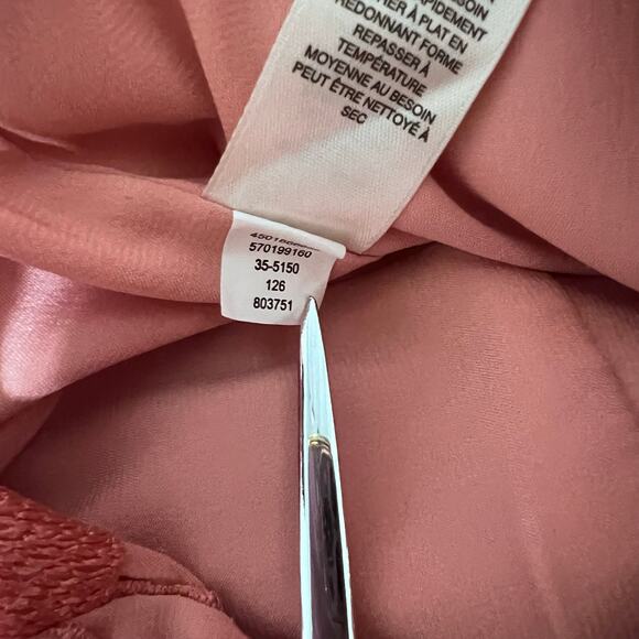 White House Black Market Dress Women 6 Gelato Peach Pink Tonal Lace Fit Flare - Picture 8 of 8